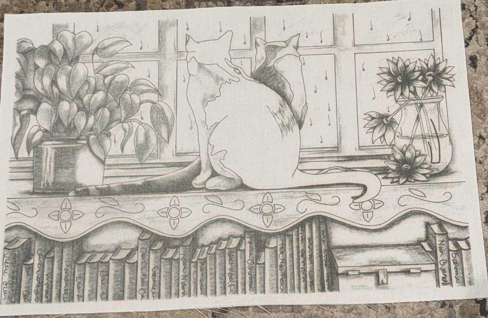 VTG Tri-Chem Paint A Picture 7456 “Cat And Bookshelf” 13x19