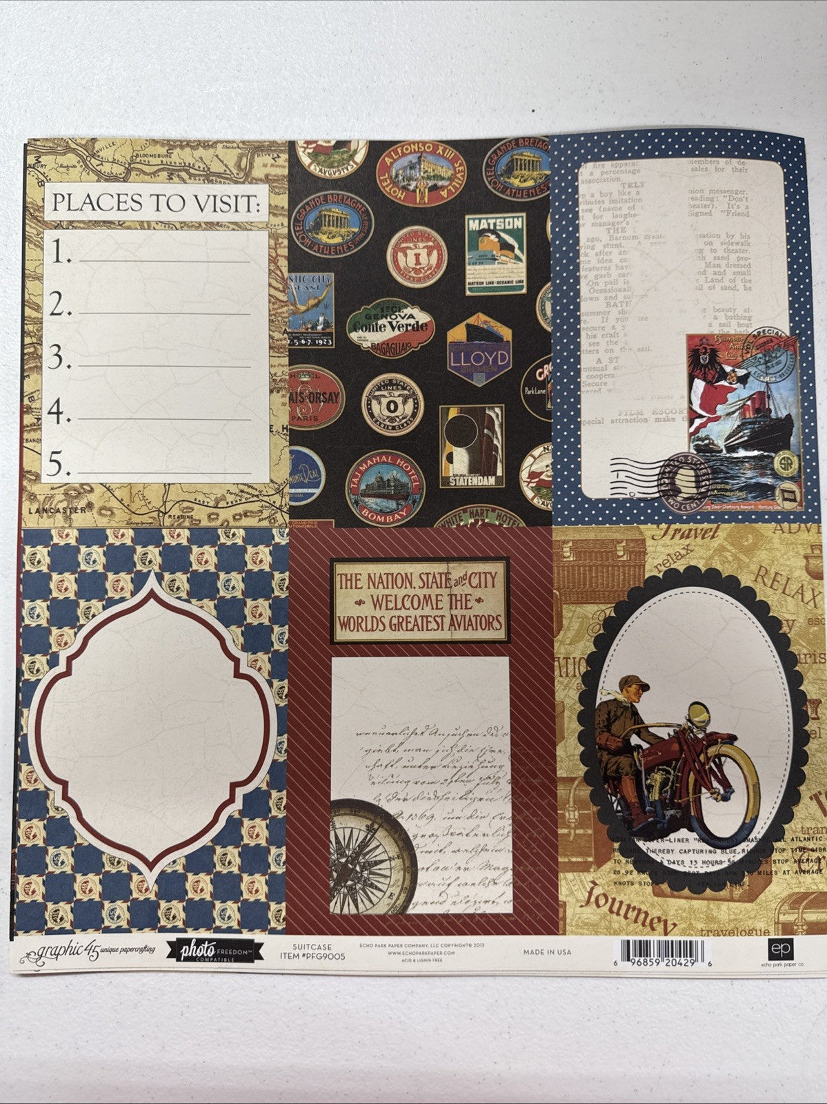 Graphic 45 Transatlantic Photo Freedom Collection Kit Scrapbook Travel Echo Park