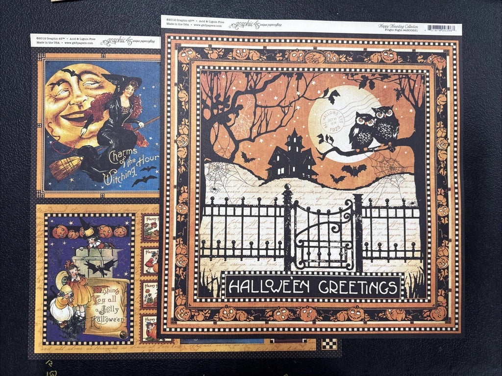 RARE 2012 Pine Cone Press ~ Graphic 45 ~ Happy Hauntings Scrapbook Kit FREE SHIP