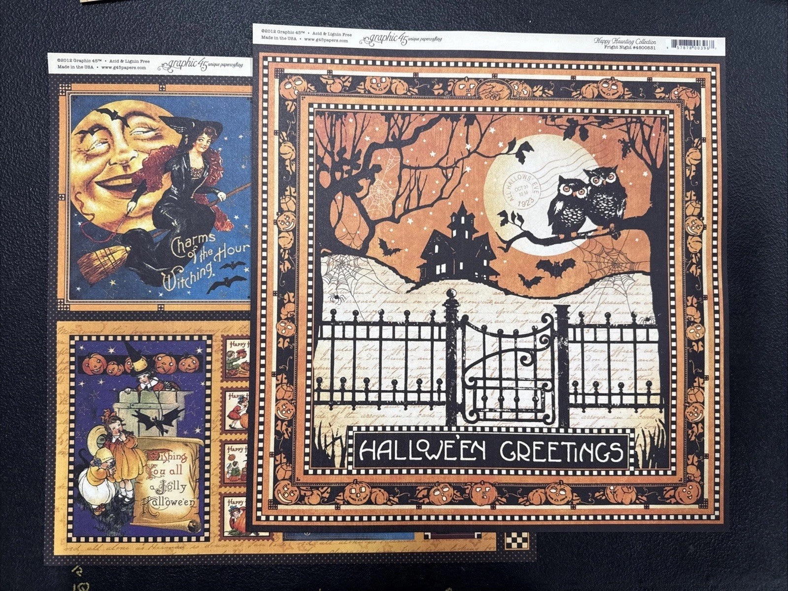 RARE 2012 Pine Cone Press ~ Graphic 45 ~ Happy Hauntings Scrapbook Kit FREE SHIP