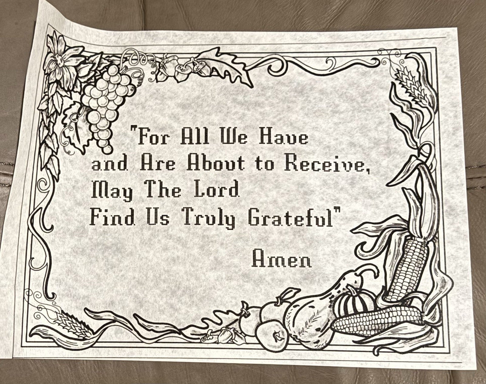 VTG Tri-Chem Paint A Picture 2917 “Dinnertime Blessing Sampler” 9x13