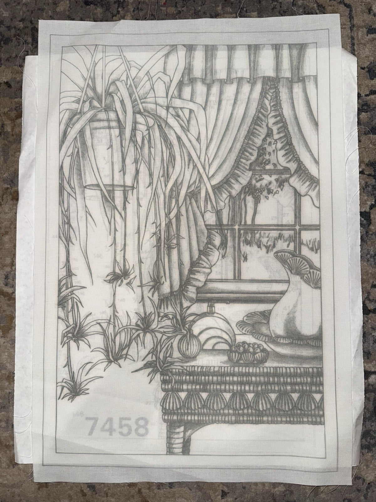 VTG Tri-Chem Paint A Picture 7458 “Spider Plant” Plants Window 13x19