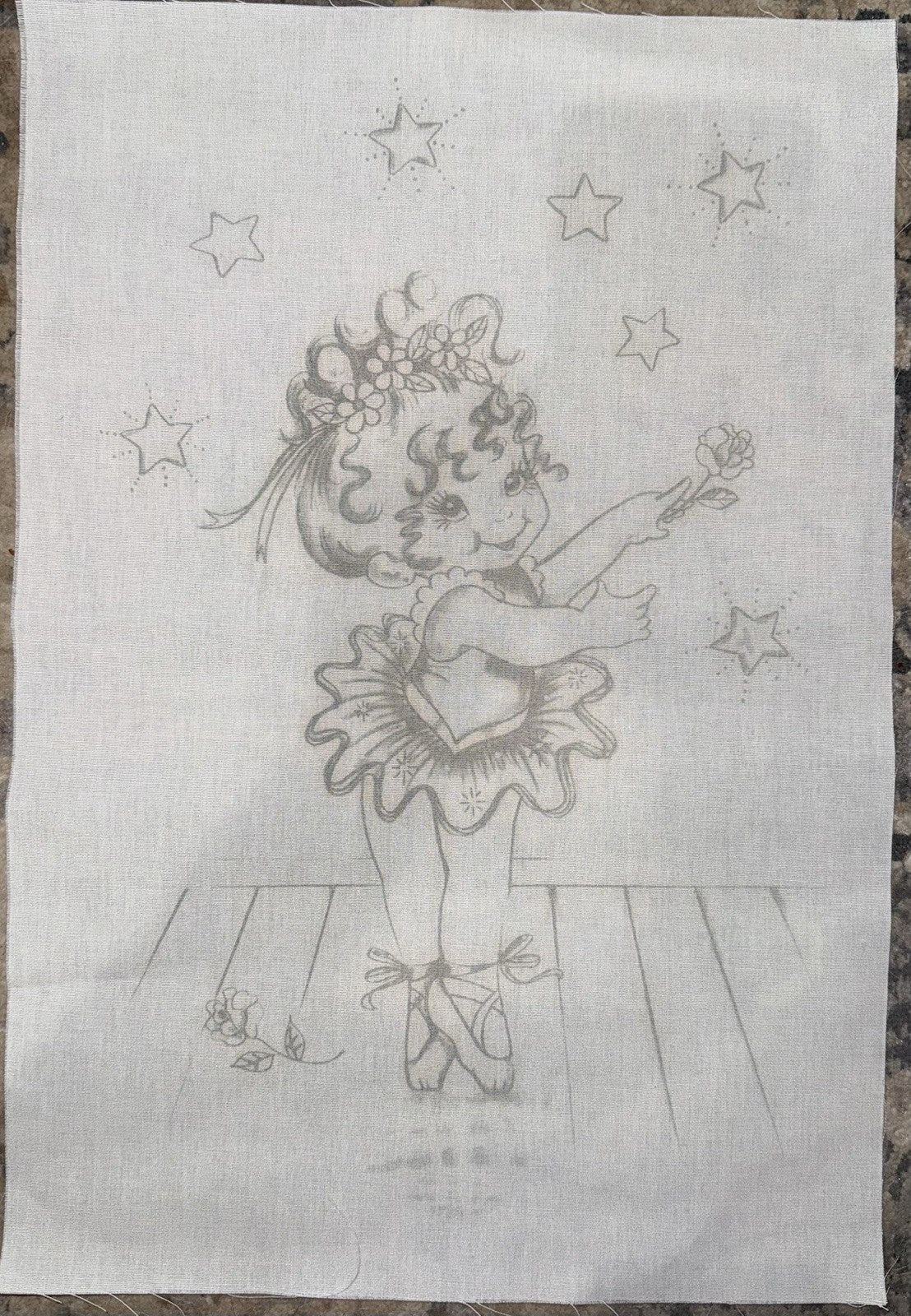 VTG Tri-Chem Paint A Picture 7418 “Ballerina” Girl Ballerina Stars 12x18