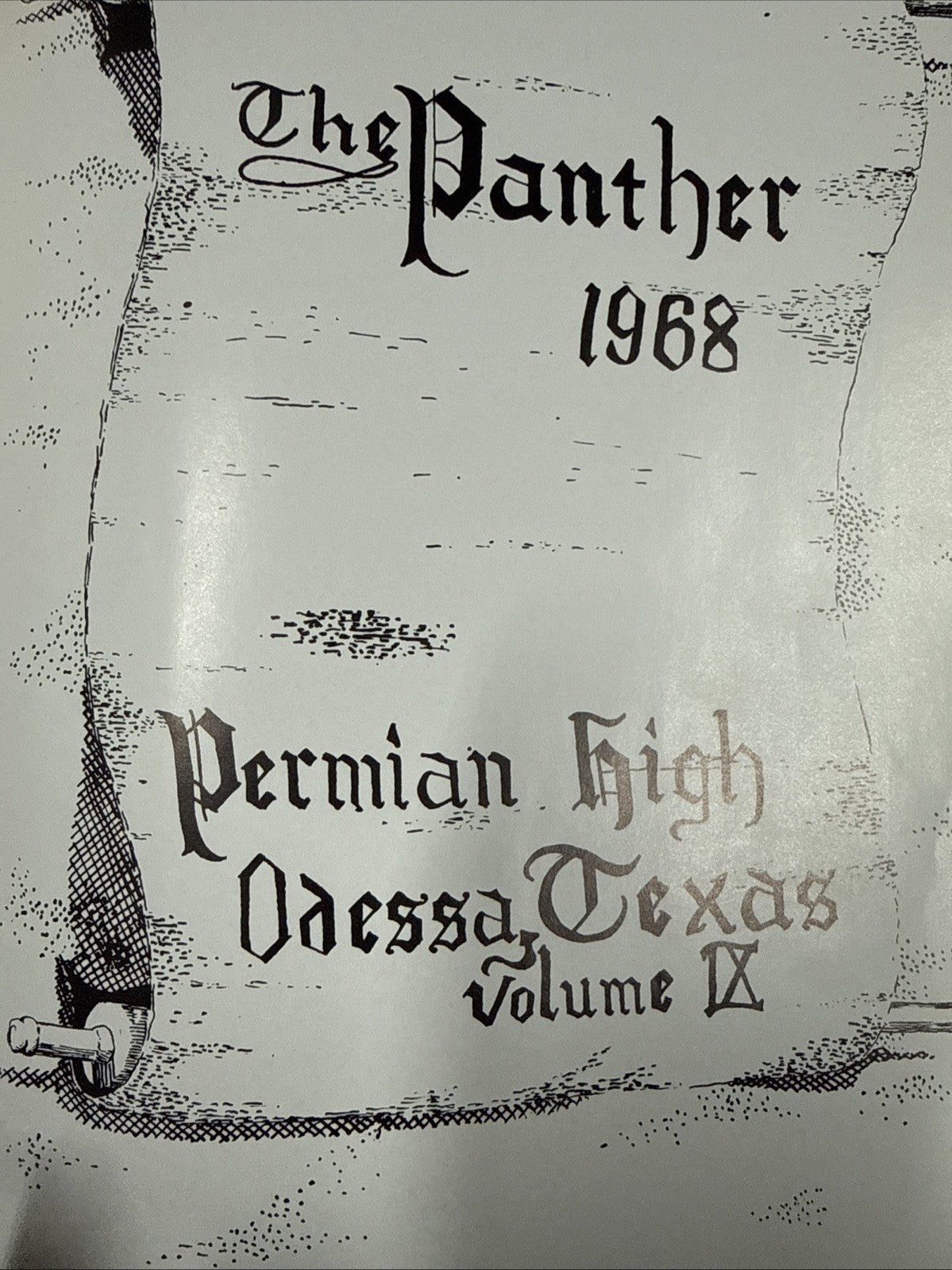 1968 Panther Yearbook Permian High School Odessa Texas w/ Vintage Ribbons