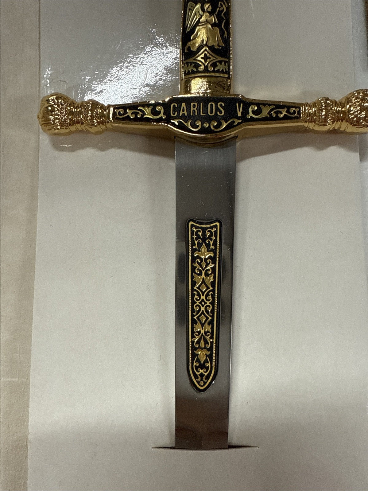 Carlos V Sword by Marto of Toledo Spain 24kt/18kt & Stainless Letter Opener Size