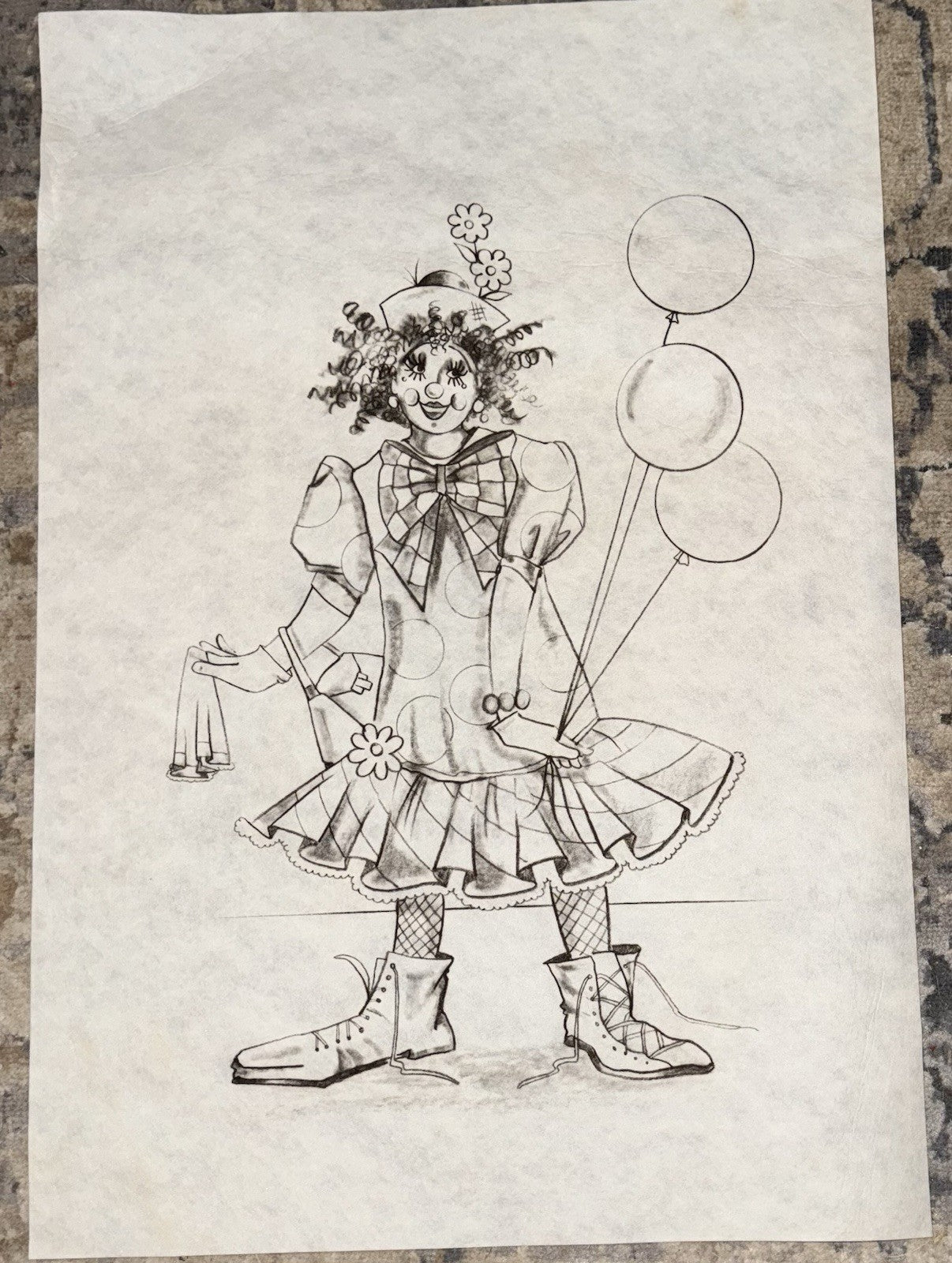 VTG Tri-Chem Paint A Picture 7457 “Loony Linda” 13x19 Clown Children Birthday