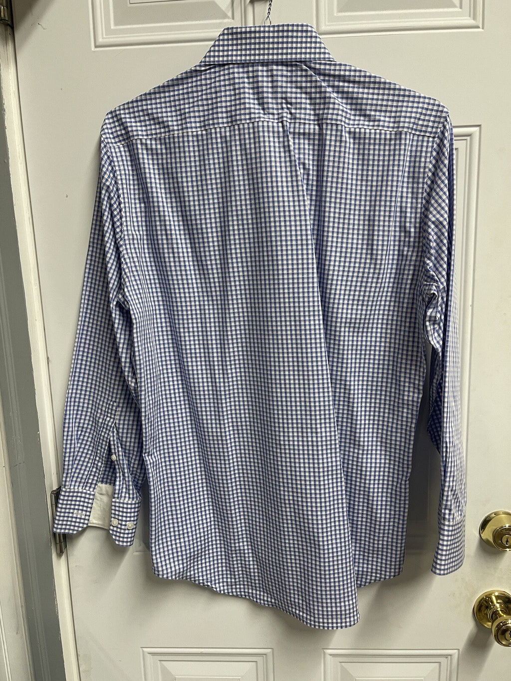 Tailorbyrd Mens Checked Dress Shirt Size M Medium No Iron Slim Fit 15.5 32/33