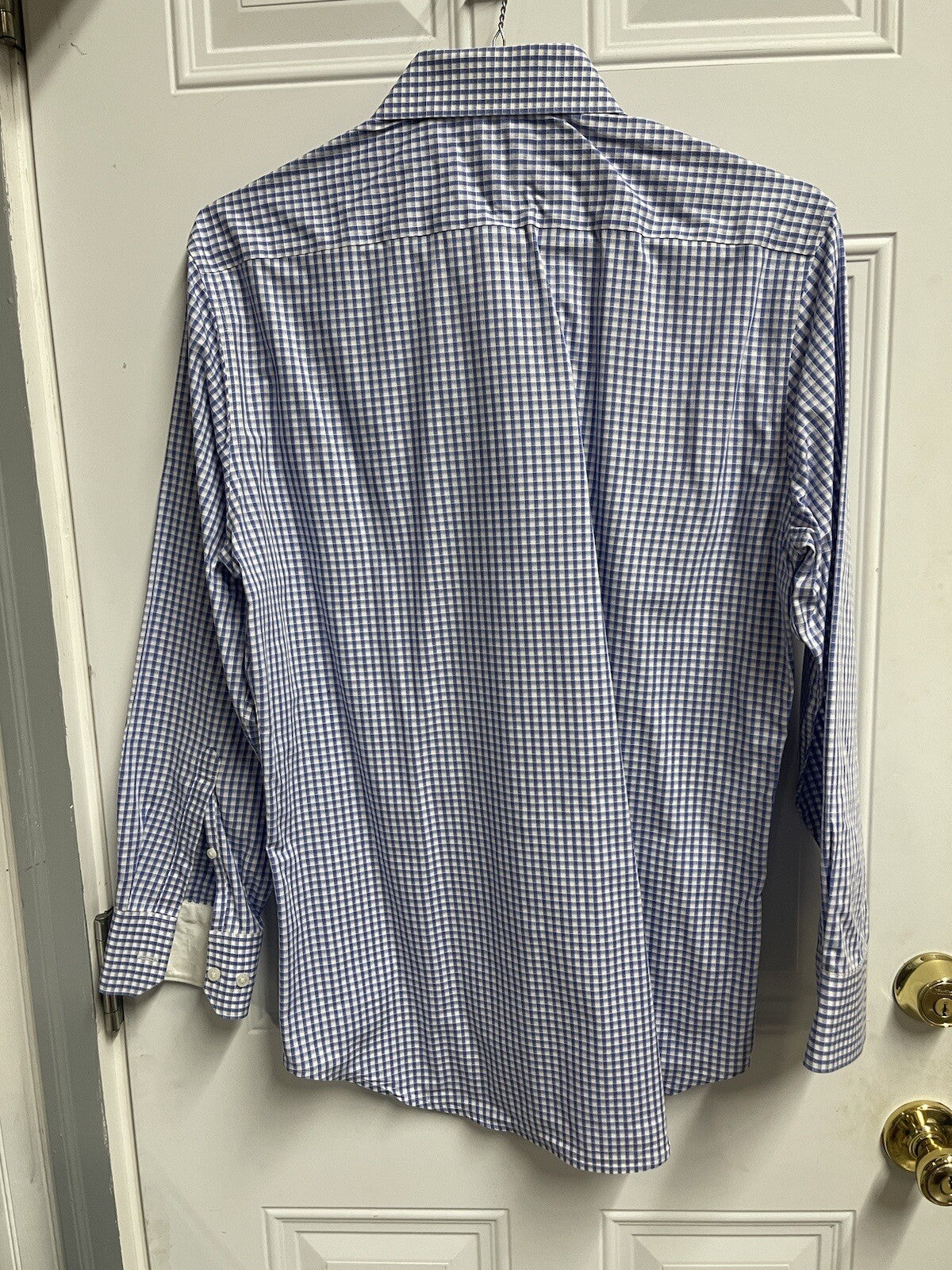 Tailorbyrd Mens Checked Dress Shirt Size M Medium No Iron Slim Fit 15.5 32/33
