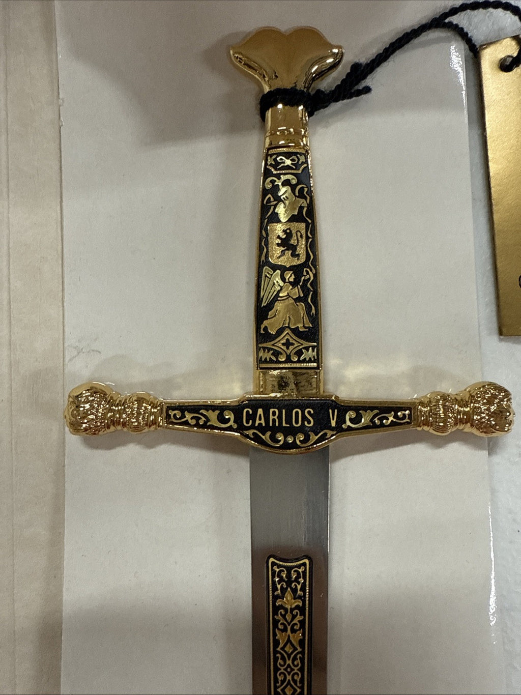 Carlos V Sword by Marto of Toledo Spain 24kt/18kt & Stainless Letter Opener Size