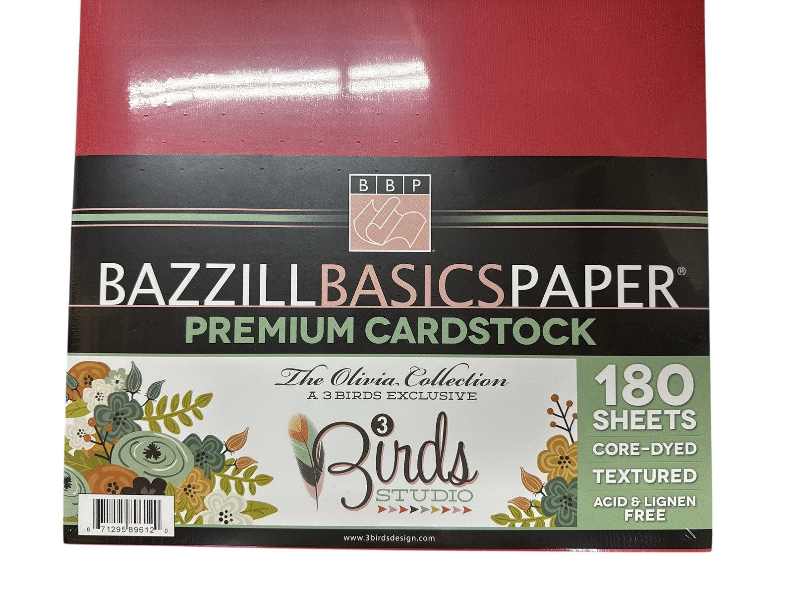 RARE SEALED 2014 3Birds & Bazzill Collab 180 Pg Cardstock Set Olivia Collection