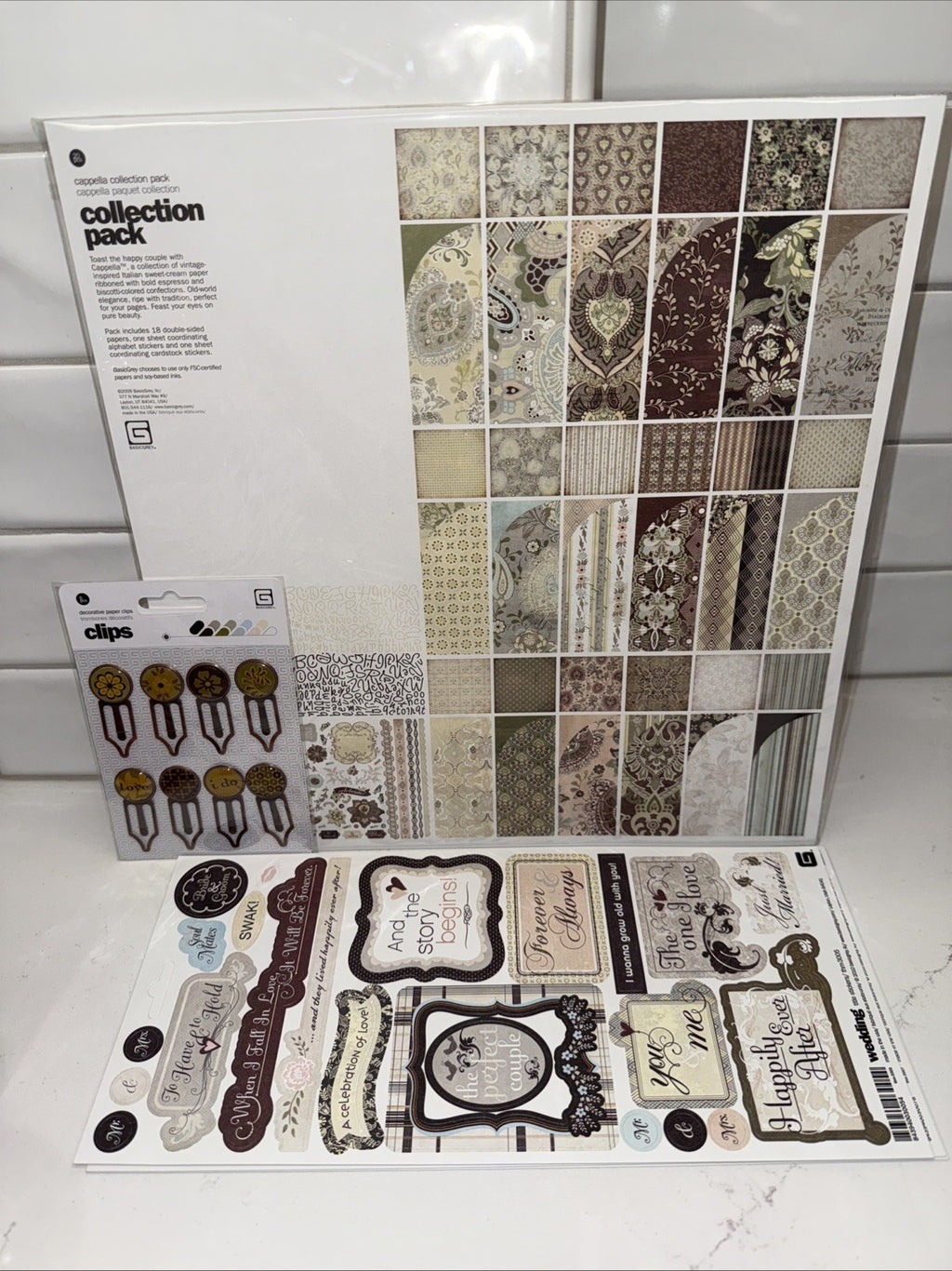 RARE BasicGrey *Cappella Collection Pack* + Card Kit & Instructions WEDDING