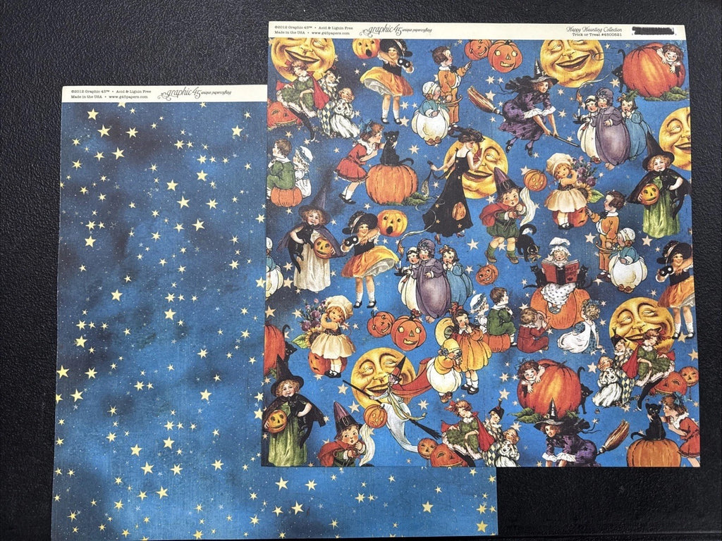 RARE 2012 Pine Cone Press ~ Graphic 45 ~ Happy Hauntings Scrapbook Kit FREE SHIP