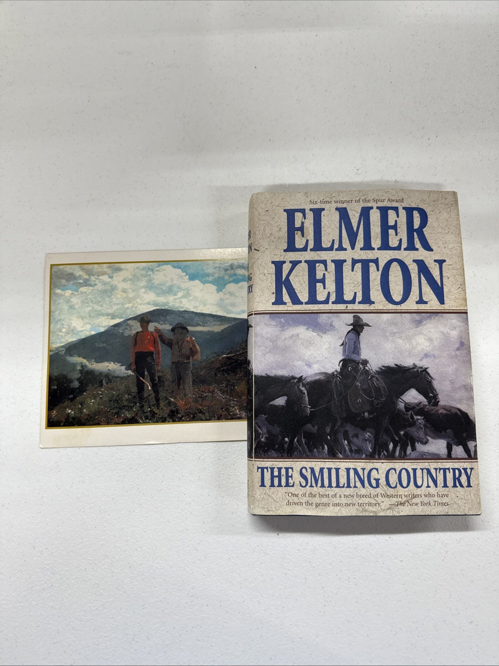 ULTRA RARE Elmer Kelton Signed The Smiling Country + Personal Card *READ*