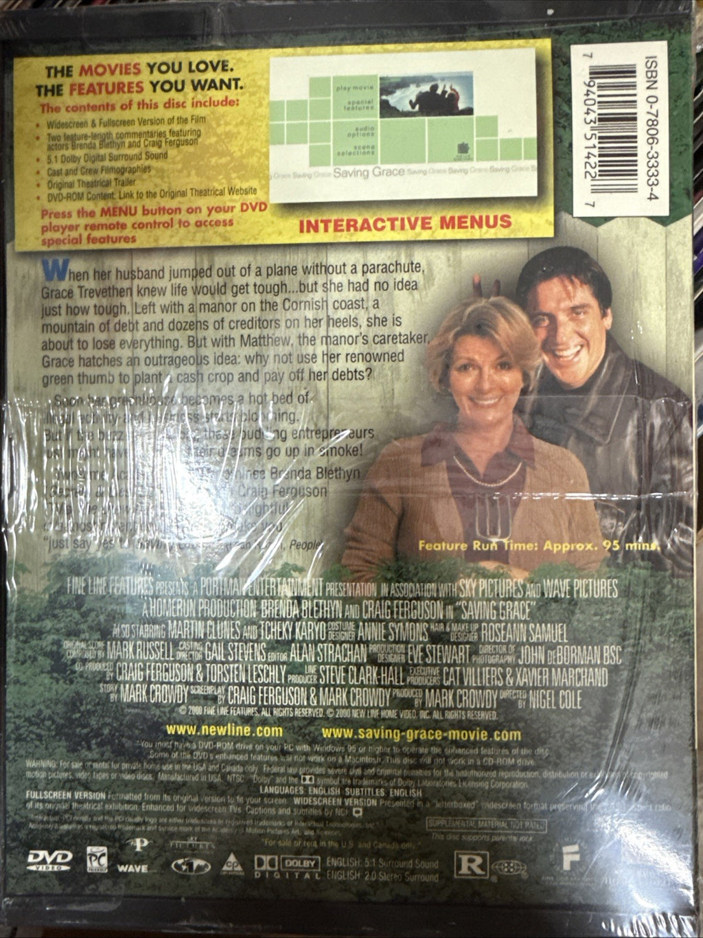 Saving Grace (2000) DVD Brenda Blethyn Craig Ferguson Nigel Cole NEW SEALED