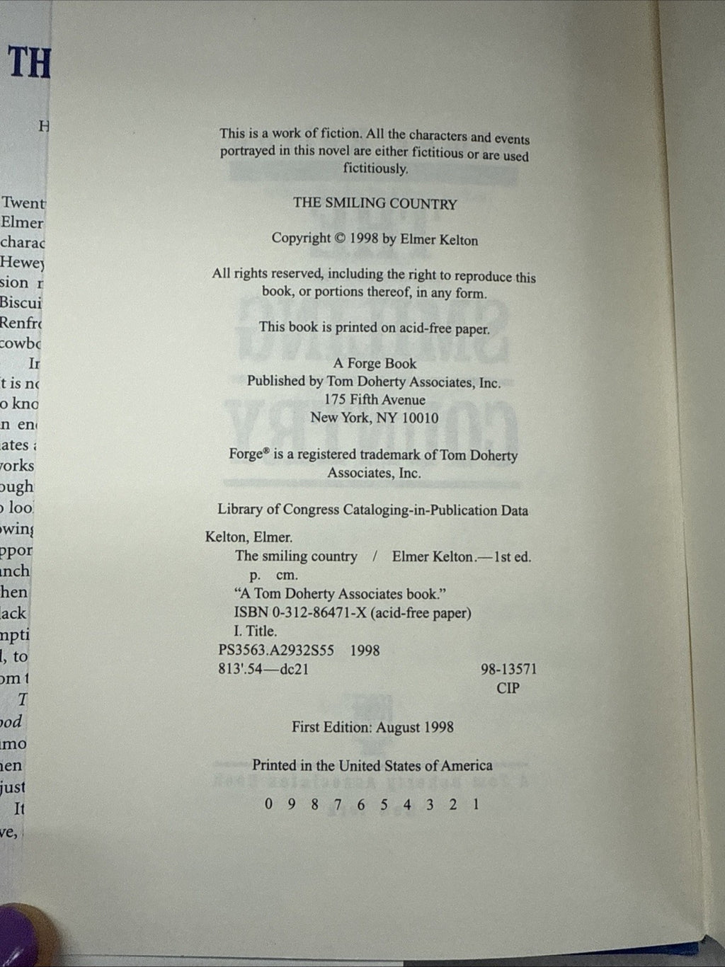 ULTRA RARE Elmer Kelton Signed The Smiling Country + Personal Card *READ*