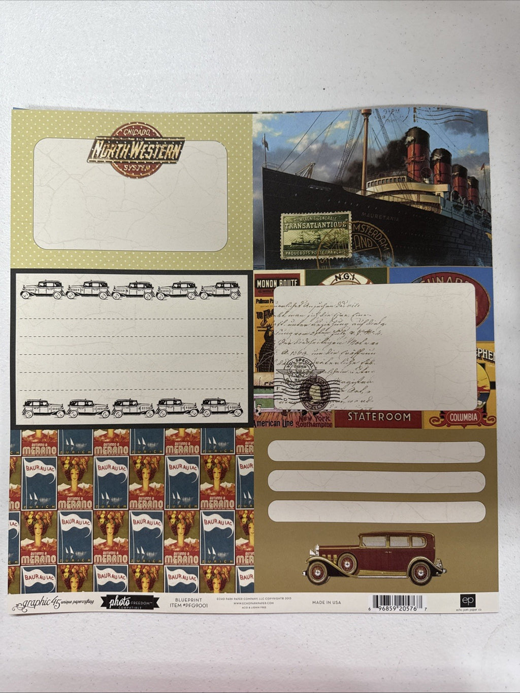 Graphic 45 Transatlantic Photo Freedom Collection Kit Scrapbook Travel Echo Park