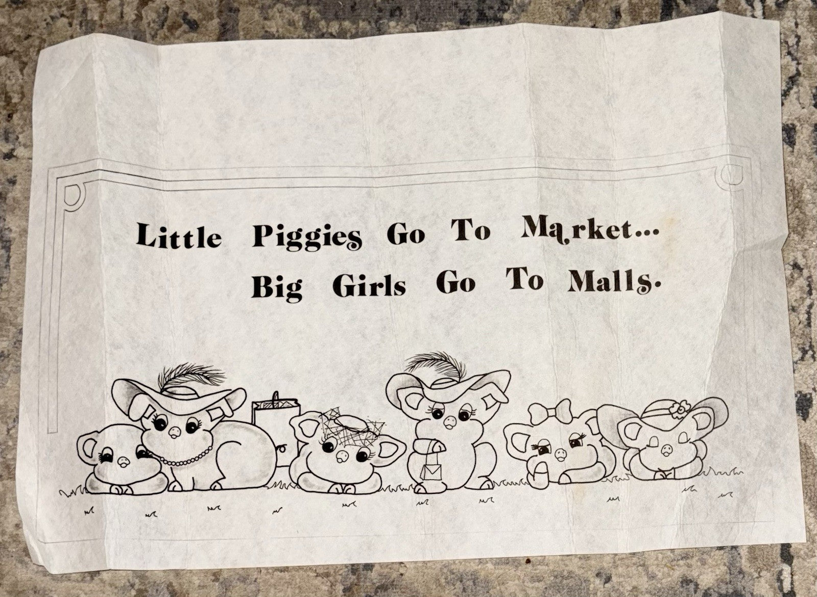 VTG Tri-Chem Paint A Picture 2912 “Little Piggies Go To Market” 13x19