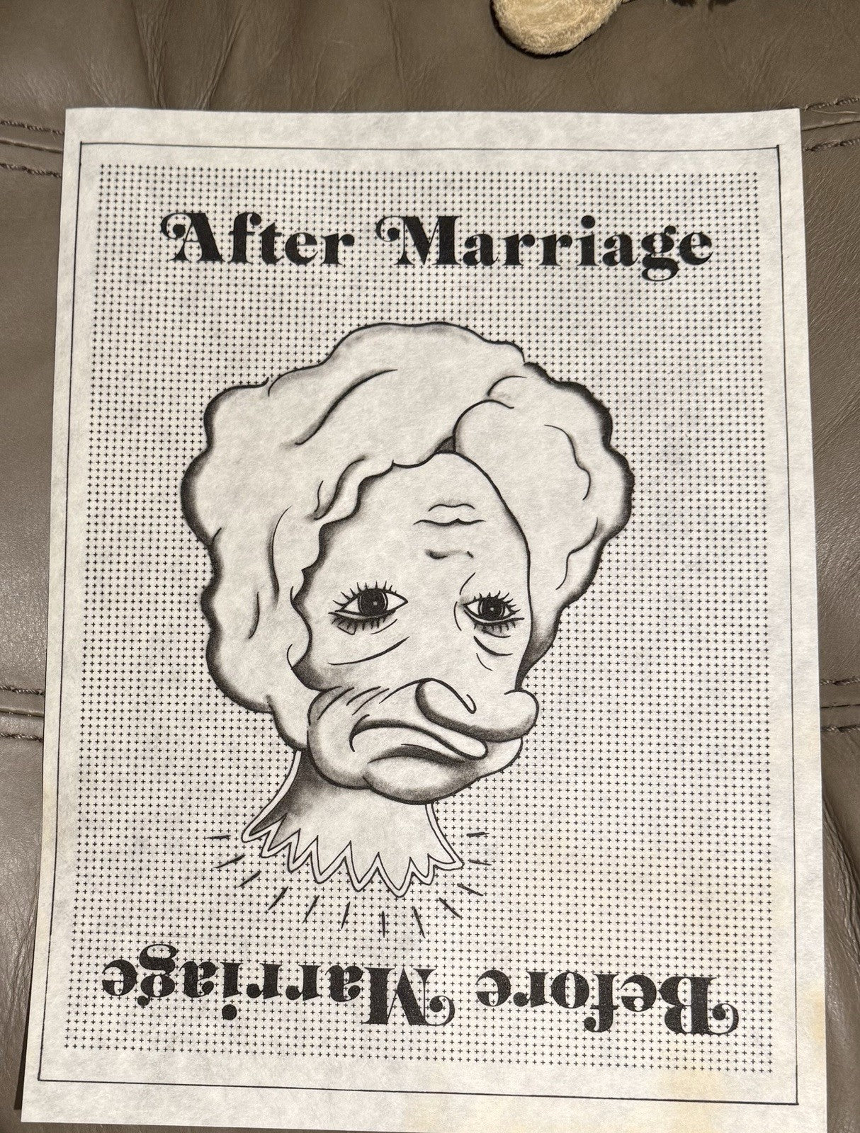 VTG Tri-Chem Paint A Picture 7417 “Before And After Marriage” 9x13