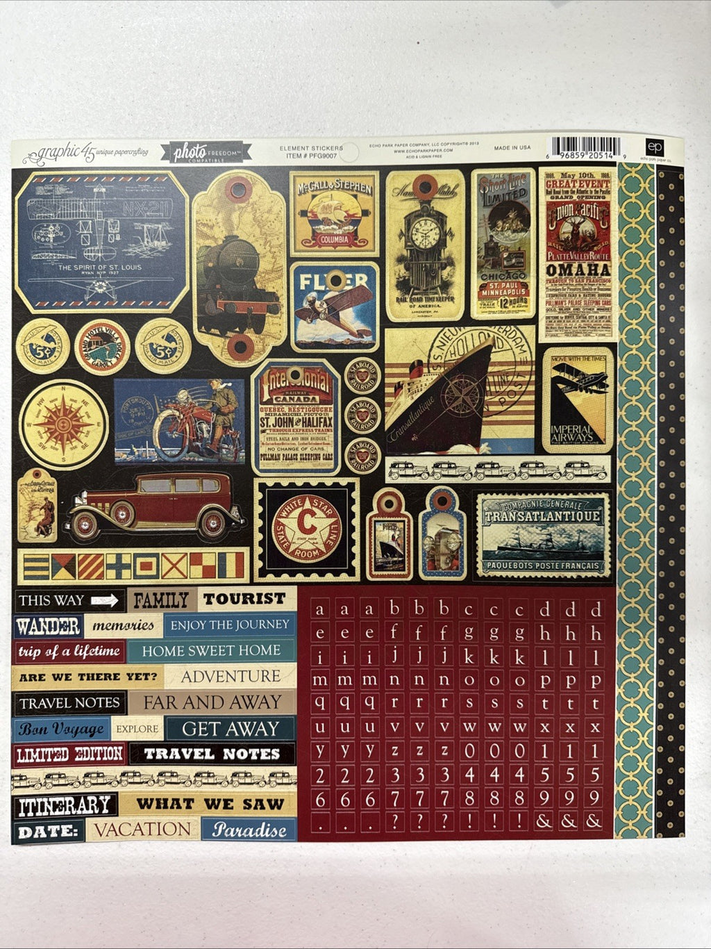 Graphic 45 Transatlantic Photo Freedom Collection Kit Scrapbook Travel Echo Park