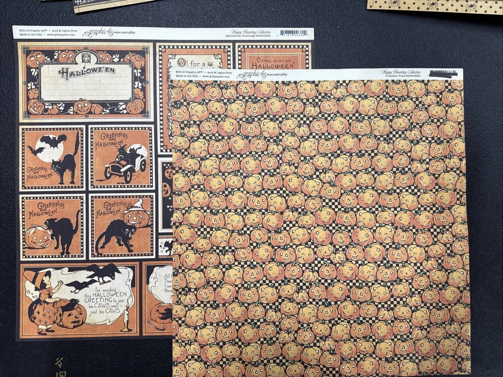 RARE 2012 Pine Cone Press ~ Graphic 45 ~ Happy Hauntings Scrapbook Kit FREE SHIP