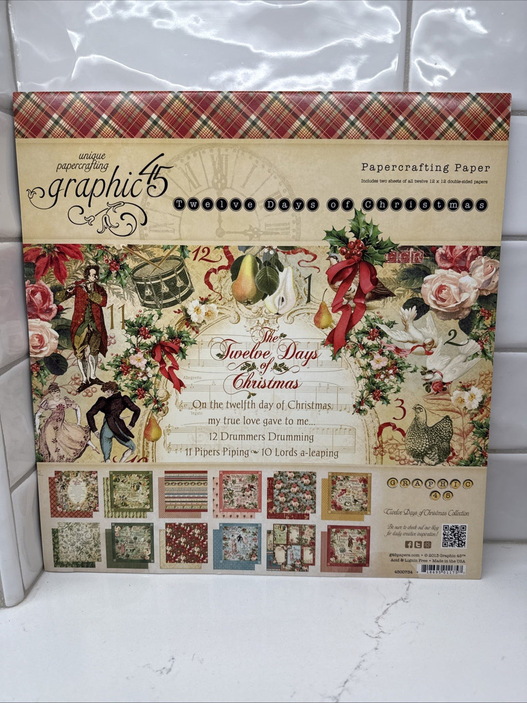 RARE Retired GRAPHIC 45 *Twelve Days of Christmas* 12x12 8x8 & 6x6 Paper Packs