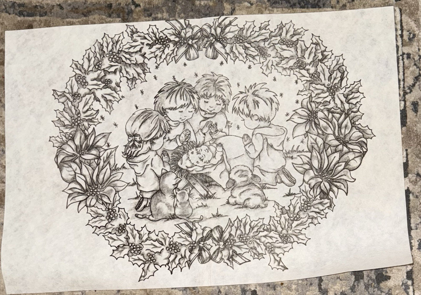 VTG Tri-Chem Paint A Picture 2916 “Children’s Nativity” 12x18 Christmas