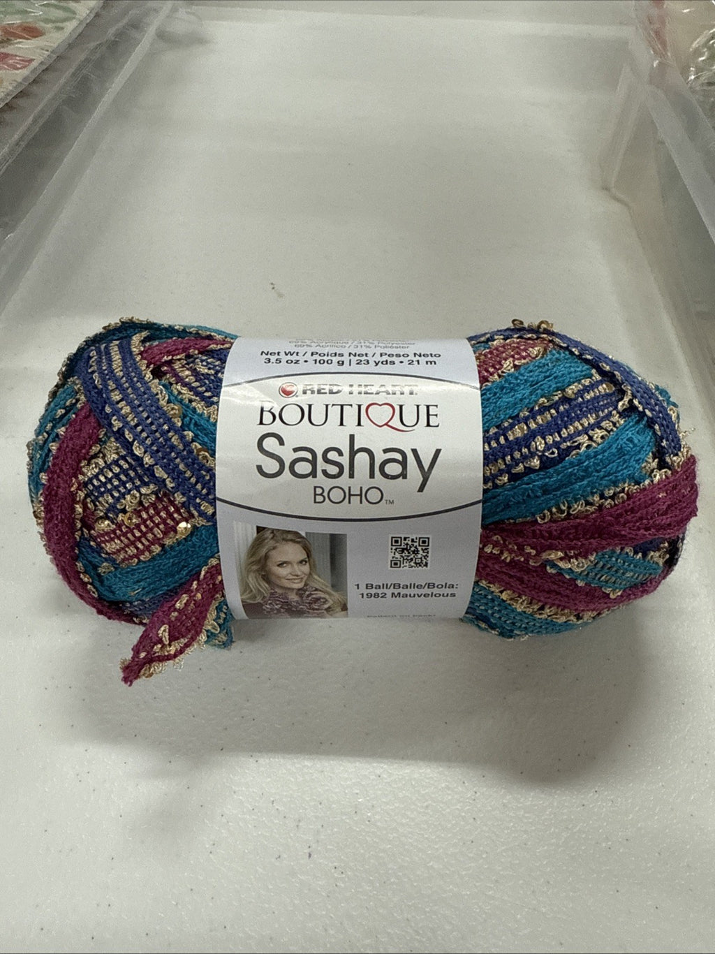 NEW Red Heart Boutique Sashay Boho - 1982 Mauvelous 3.5 Oz /23 Yards Retired