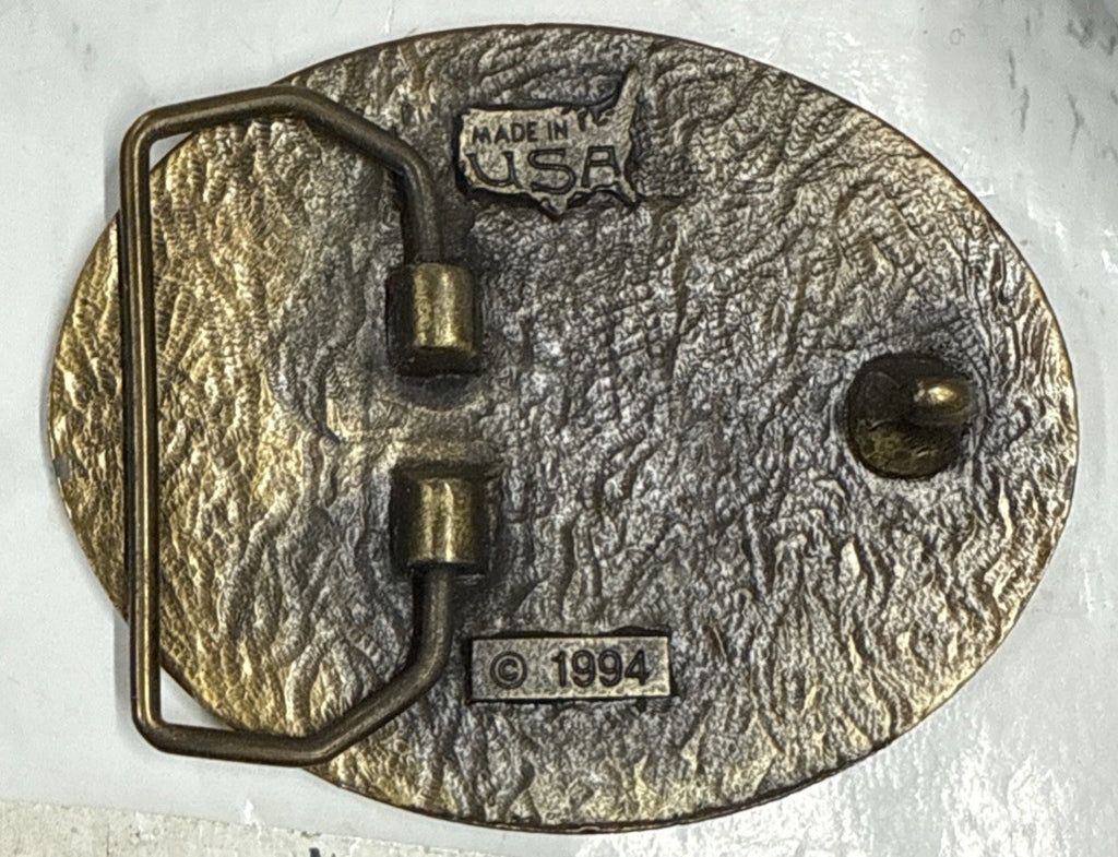 Vintage Belt Buckle 1880 Train Engine Railroad Locomotive Made in USA Bronze