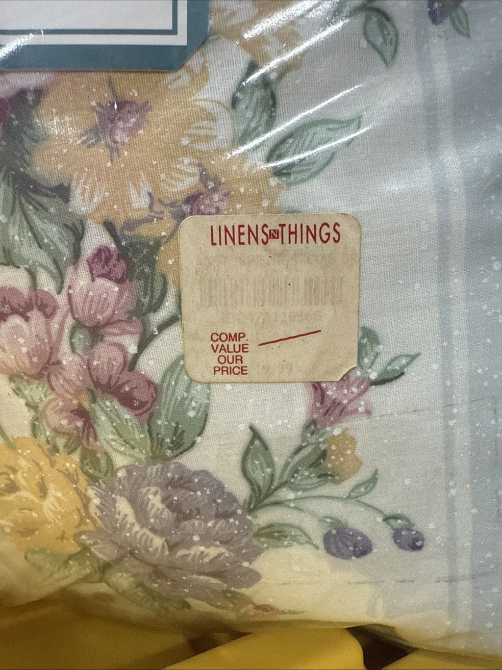 Vtg 90s Springmaid Quilted Comforter KING Floral Stripes FREE SHIP