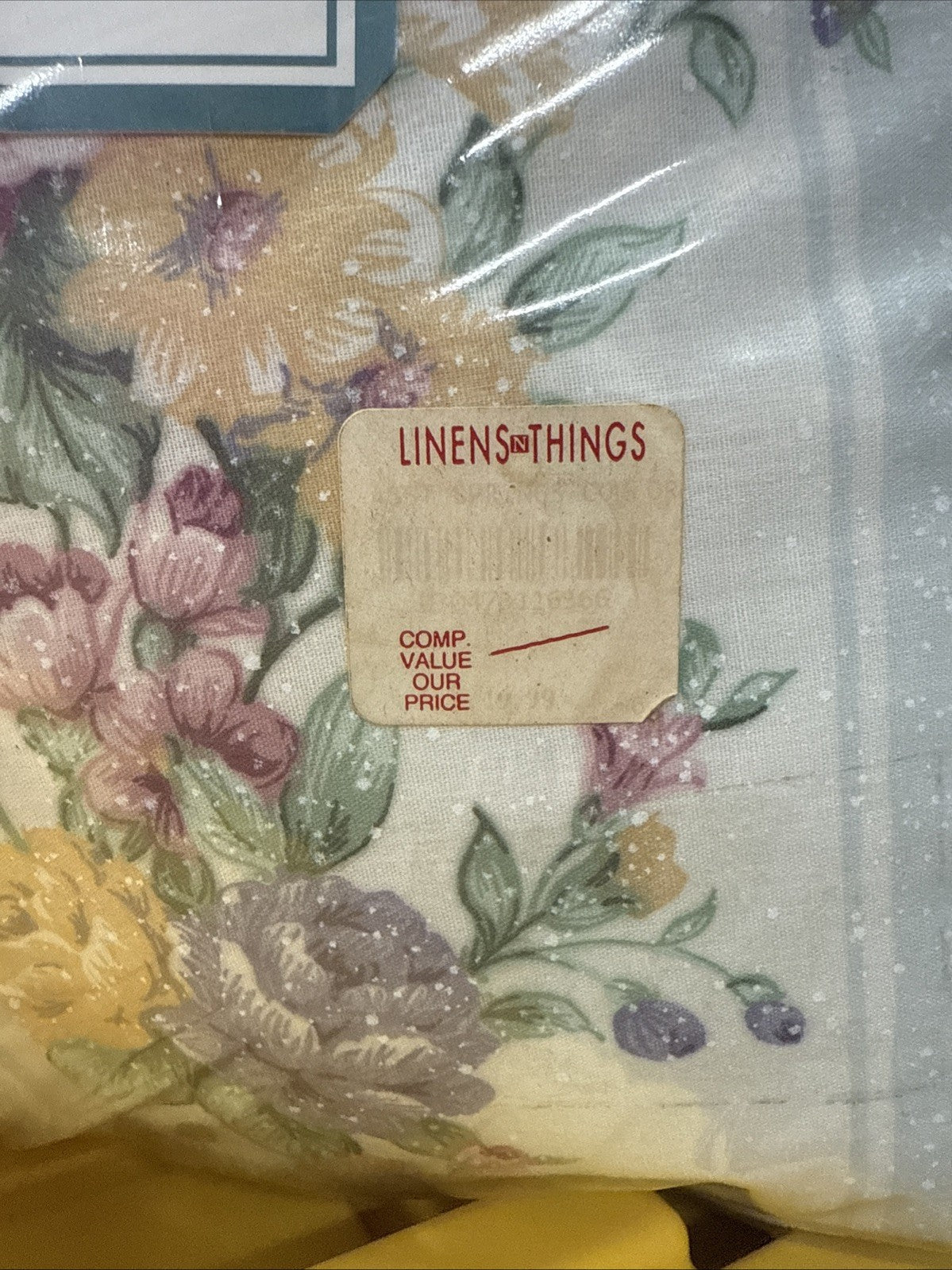 Vtg 90s Springmaid Quilted Comforter KING Floral Stripes FREE SHIP