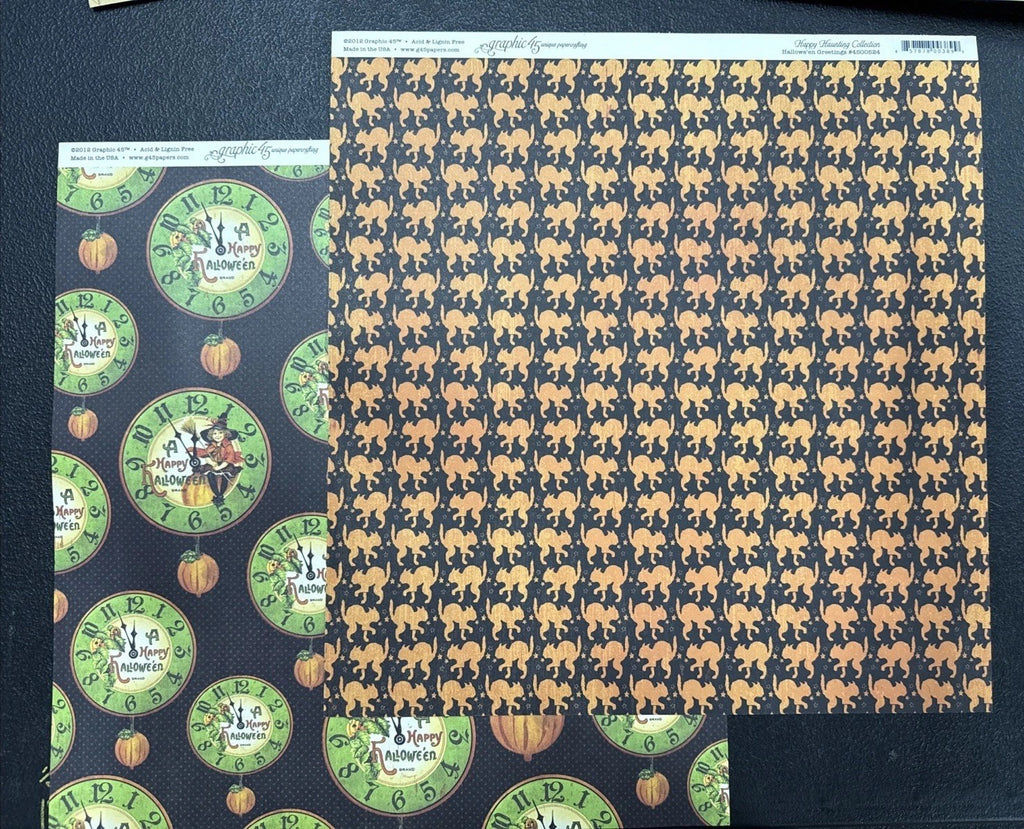 RARE 2012 Pine Cone Press ~ Graphic 45 ~ Happy Hauntings Scrapbook Kit FREE SHIP