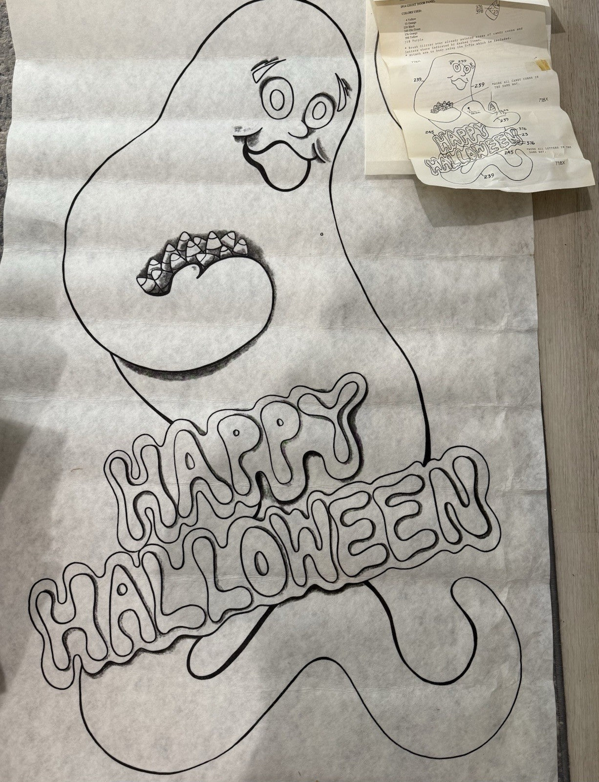 VTG Tri-Chem Paint A Picture 2914 “Ghost Door Panel” Halloween Extra Large 26x38