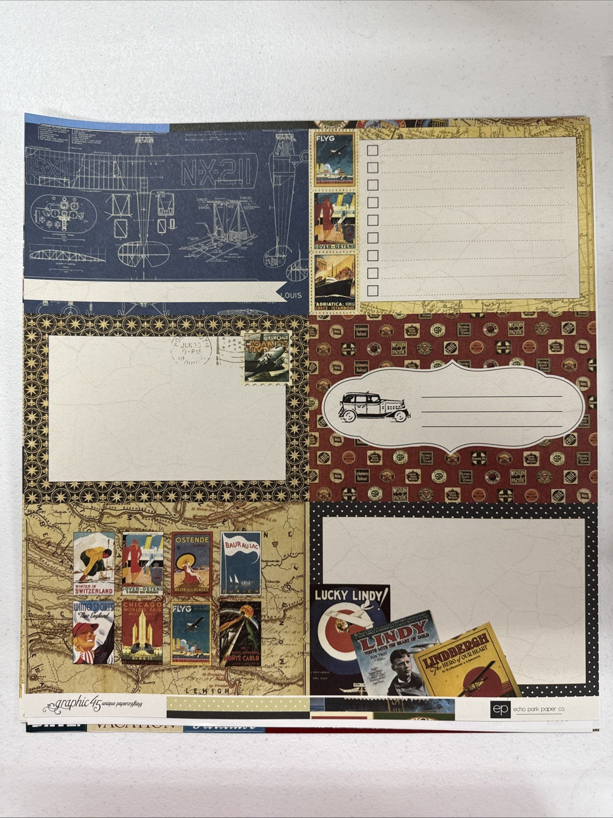 Graphic 45 Transatlantic Photo Freedom Collection Kit Scrapbook Travel Echo Park