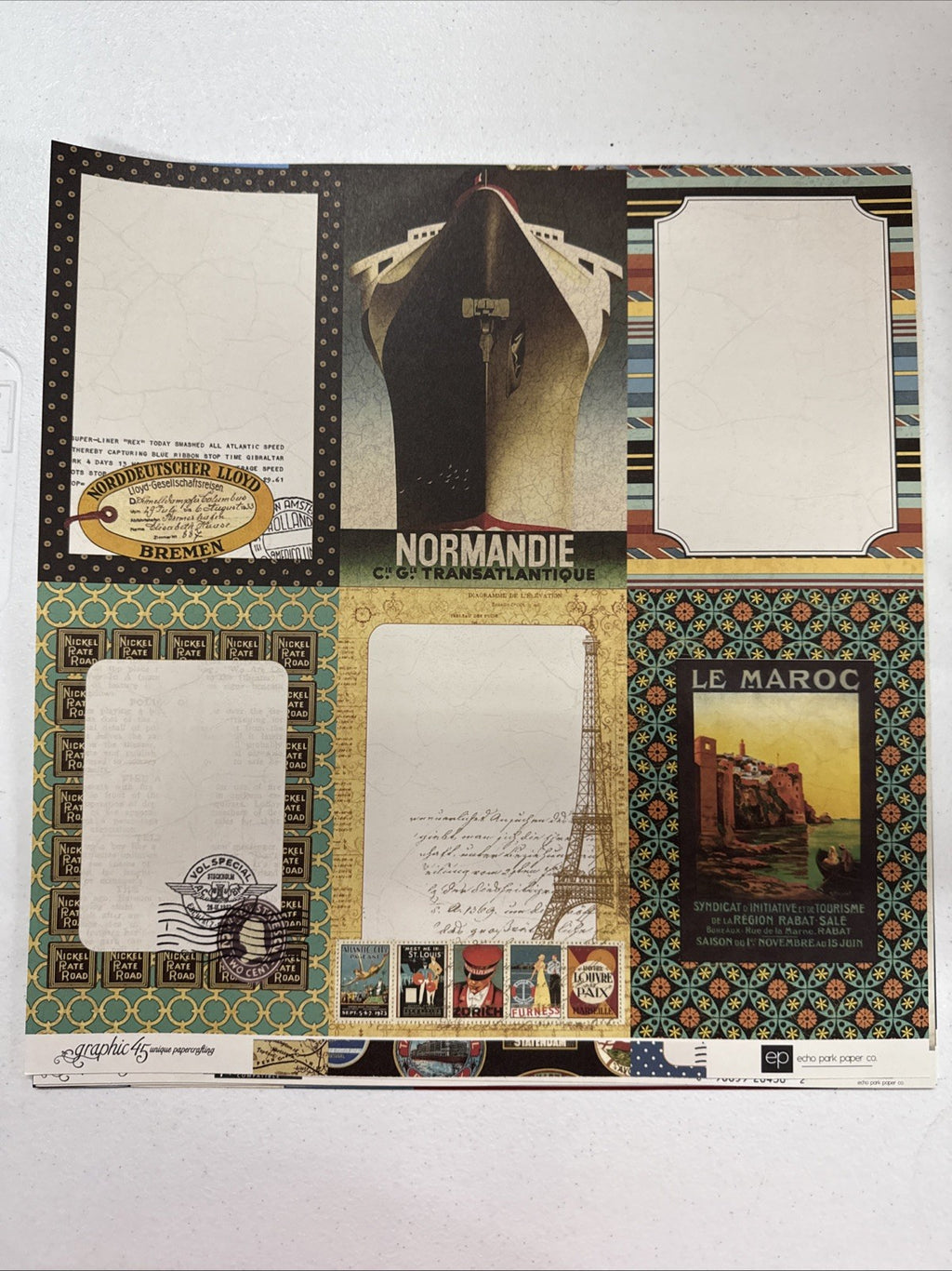 Graphic 45 Transatlantic Photo Freedom Collection Kit Scrapbook Travel Echo Park