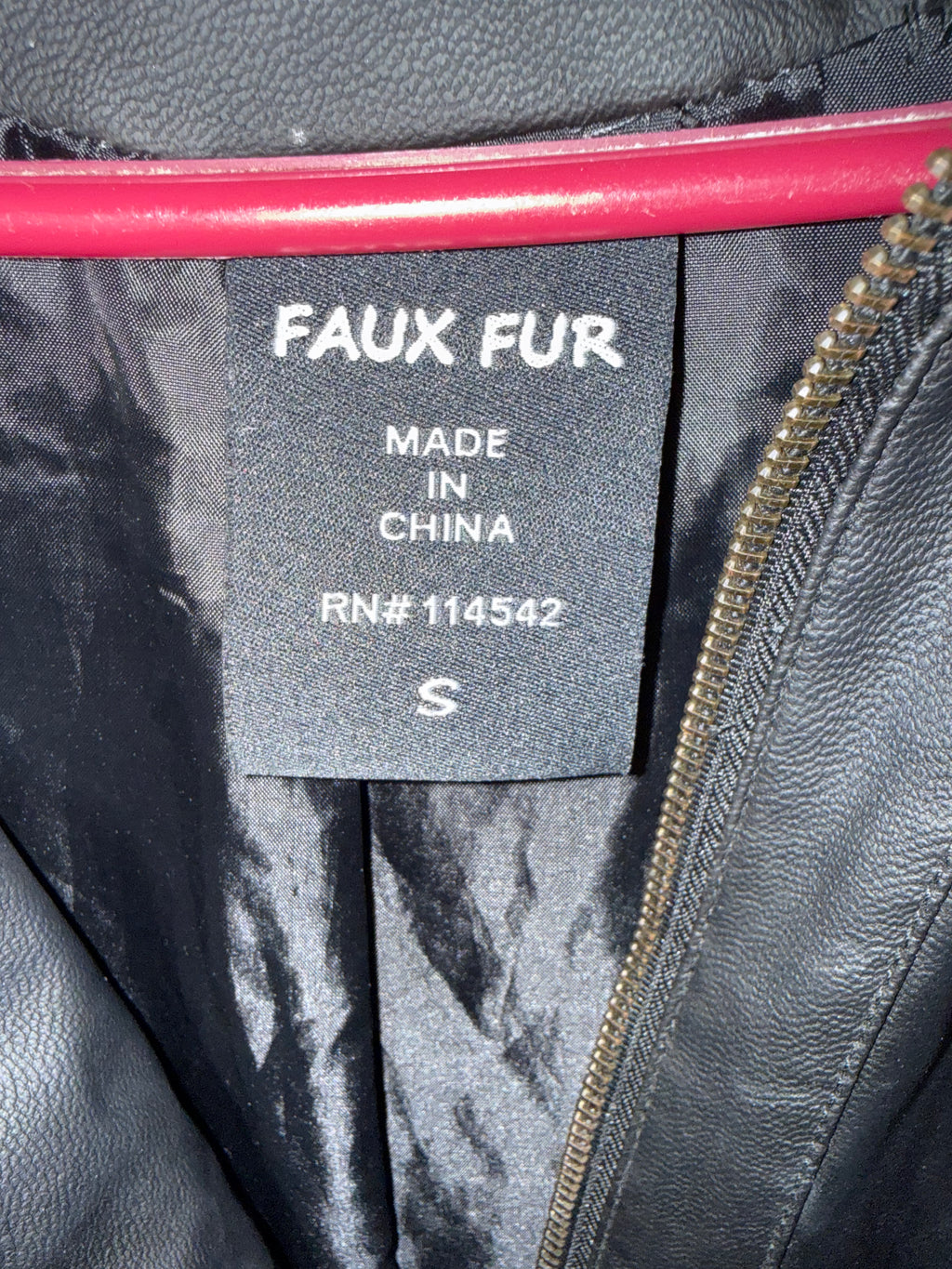 Jou Jou Black Vegan Leather Motorcycle Bikers Jacket Size Small